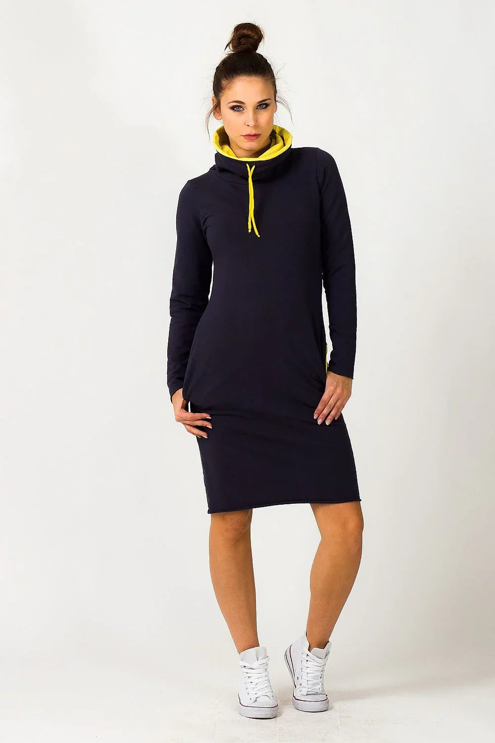 Casual Turtleneck Long Sleeves Day Dress