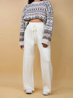 Casual Women's Trousers – High Rise Drawstring Fit -Guocali