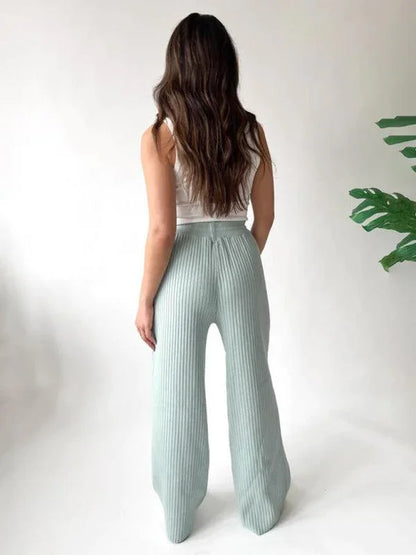 Casual Women's Trousers – High Rise Drawstring Fit -Guocali