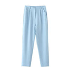 Chic Women's Pant Suit - Solid Single-Breasted