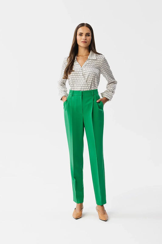 Chic Women Formal Pants – High-Waist Tapered Comfort -Guocali