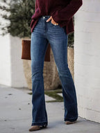 Chic Women Jeans – High-Rise Stretch Raw Hem -Guocali