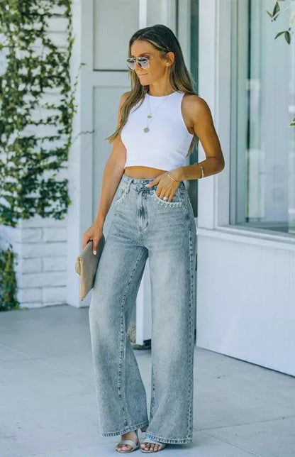 Chic Women’s Jeans – Mid-Rise Breathable Comfort -Guocali