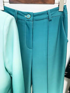 Chic Women's Pant Suit - Gradient Zipper