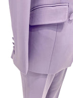 Chic Women's Pant Suit - Solid Double-Breasted