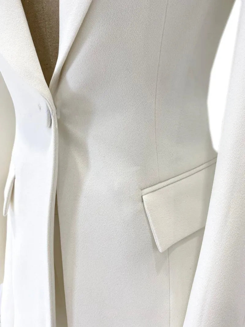 Chic Women's Pant Suit - Solid Single-Breasted, Black