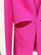 Chic Women's Pant Suit - Solid Zipper, Black