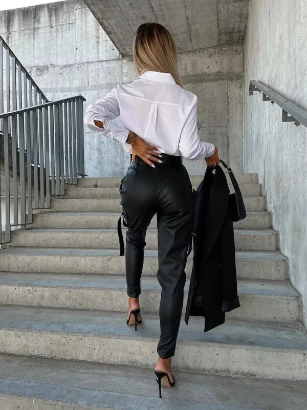 Chic Women's Trousers – High-Waist Slim Fit -Guocali