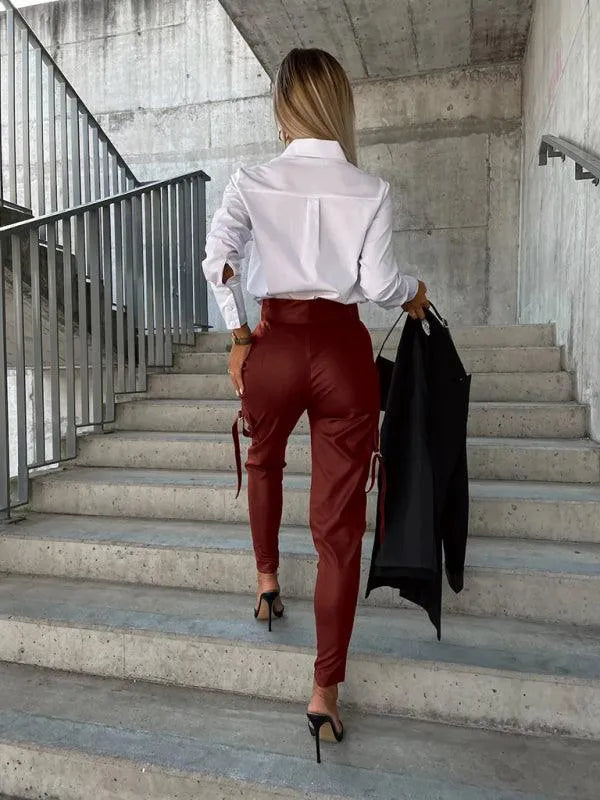 Chic Women's Trousers – High-Waist Slim Fit -Guocali