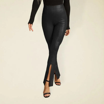 Chic Women Trousers – High-Waist Flared Fit -Guocali