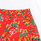 Chic Women Wide Leg Pants – High-Waist Floral -Guocali