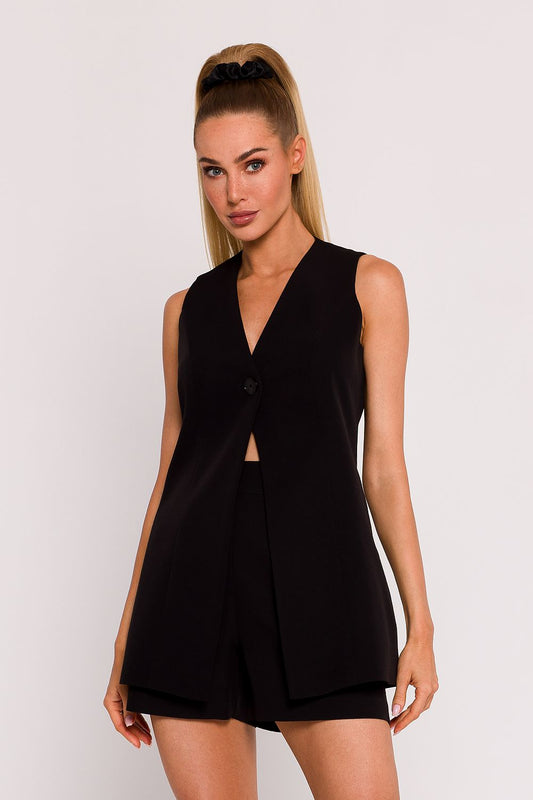 Women Suit Vest - Stretchable - Sleeveless Black