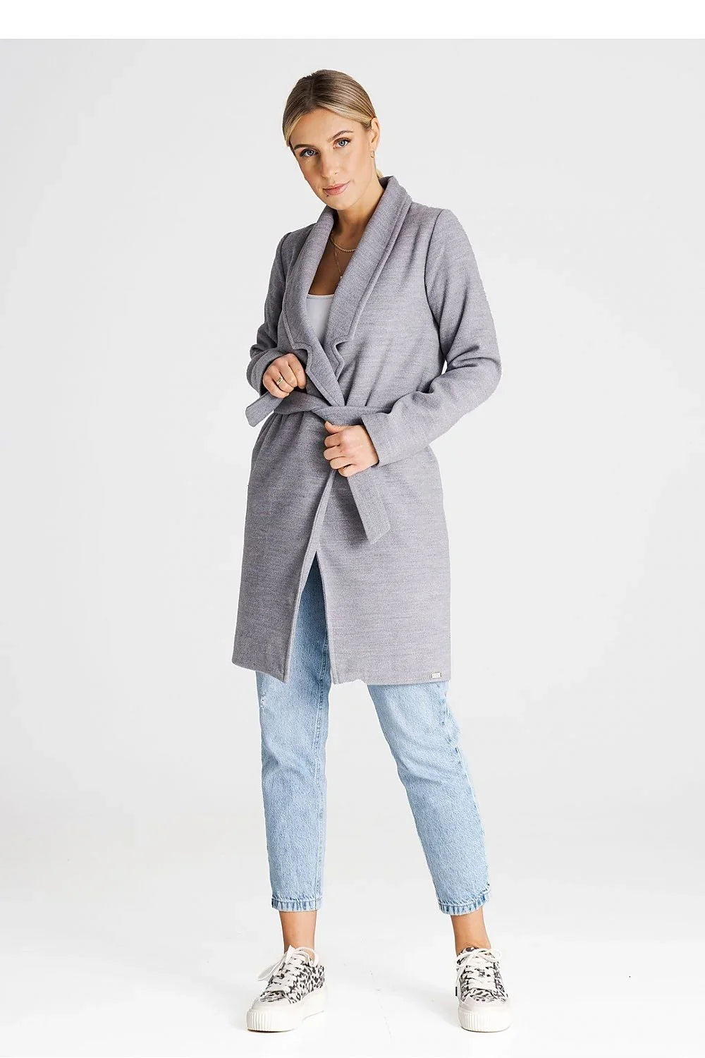 Women's Wrap Coat - With Pockets Minimalist