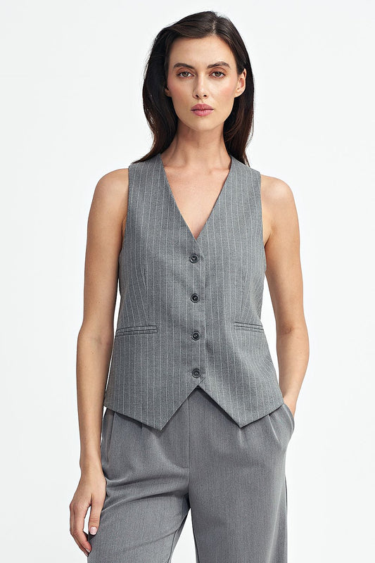 Women Suit Vest - Stretchable - Sleeveless Gray