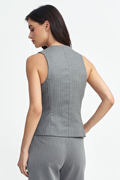 Women Suit Vest - Stretchable - Sleeveless Gray