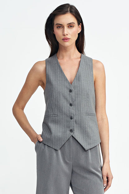 Women Suit Vest - Stretchable - Sleeveless Gray
