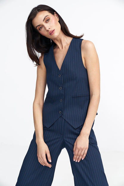 Women Suit Vest - Stretchable - Sleeveless Navy