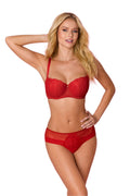 Balconette Bra Red Lace Tulle-Women Bra-GUOCALI