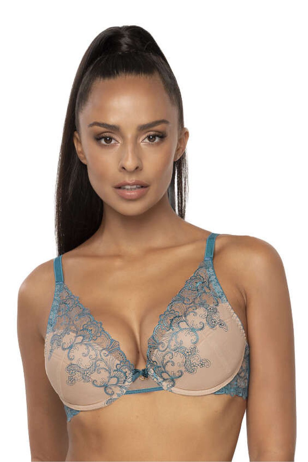Push Up Bra Embroidered Cotton Plunge-Women Bra-GUOCALI