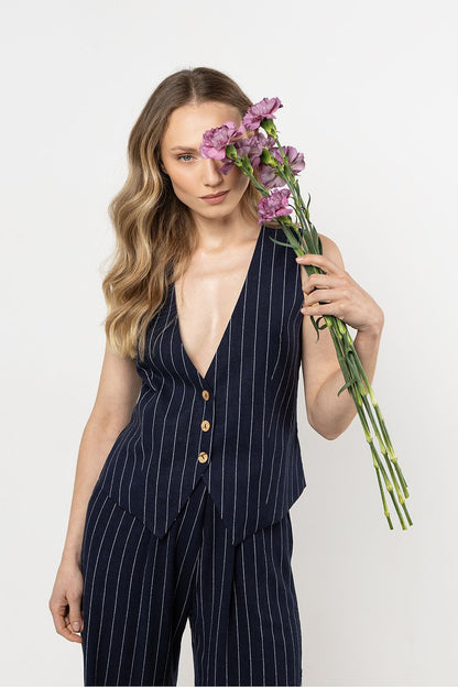 Women Suit Vest - Breathable - Sleeveless Navy