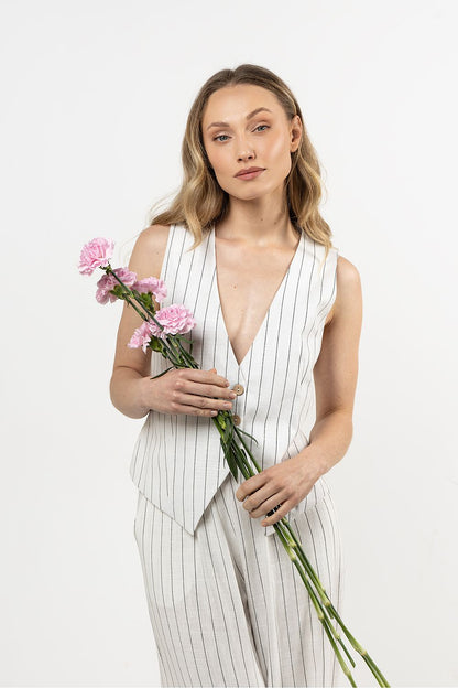 Women Suit Vest - Breathable - Sleeveless White