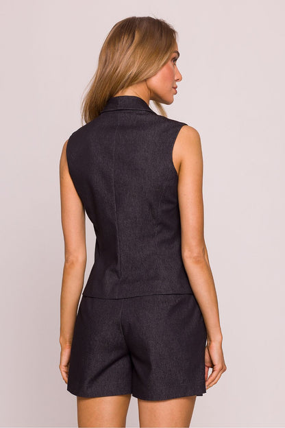 Women Suit Vest - Stretchable - Sleeveless Black