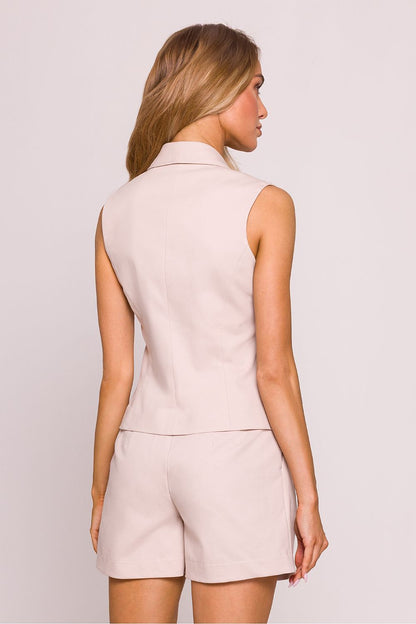 Women Suit Vest - Breathable - Sleeveless Beige