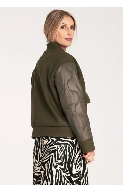 Women's Bomber Jacket - With Pockets Chic, Minimalist - Black