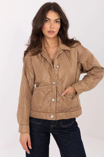 Women's Quilted Jacket - Lightweight Elegant - Brown