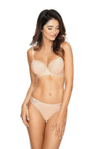 Women Jacquard Lace Padded Underwire Bra