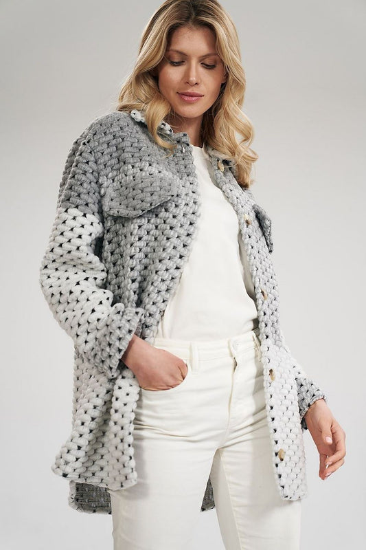 Women's Shacket - Lightweight Minimalist, Chic - Gray