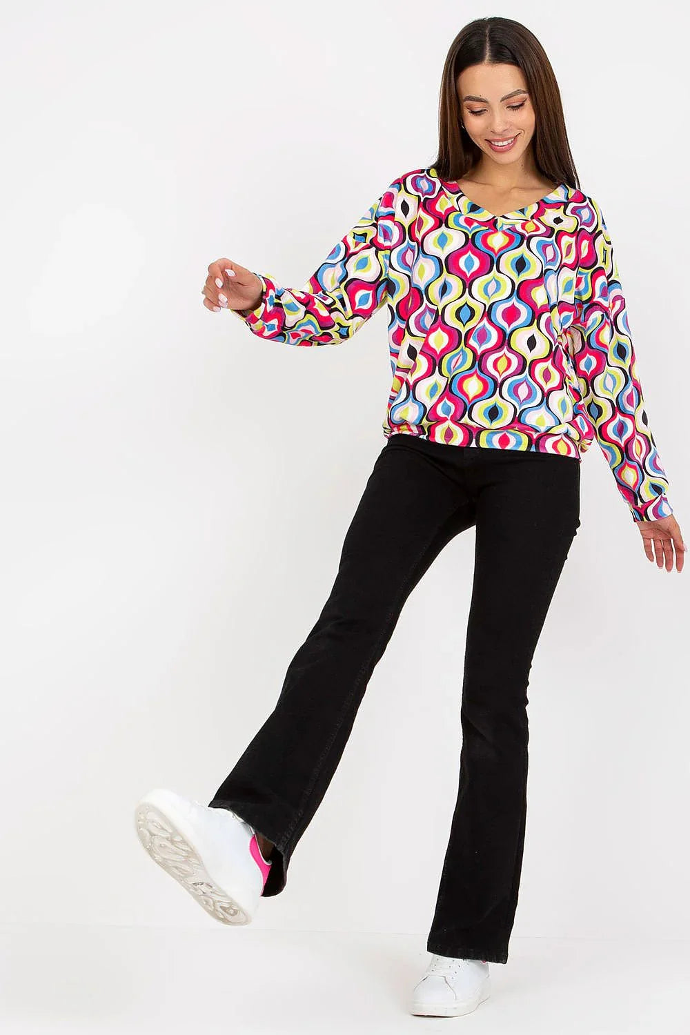 Women's Sweatshirt - V-neck With Regular Fit