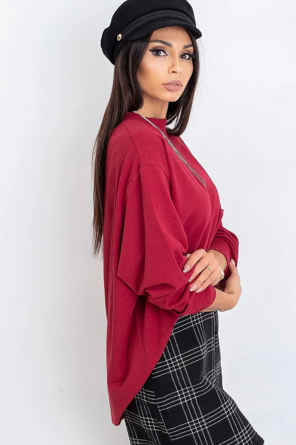 Women's Sweatshirt - Mock-Neck With Regular Fit