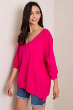 Women's Sweatshirt - V-Neck With Oversized Fit