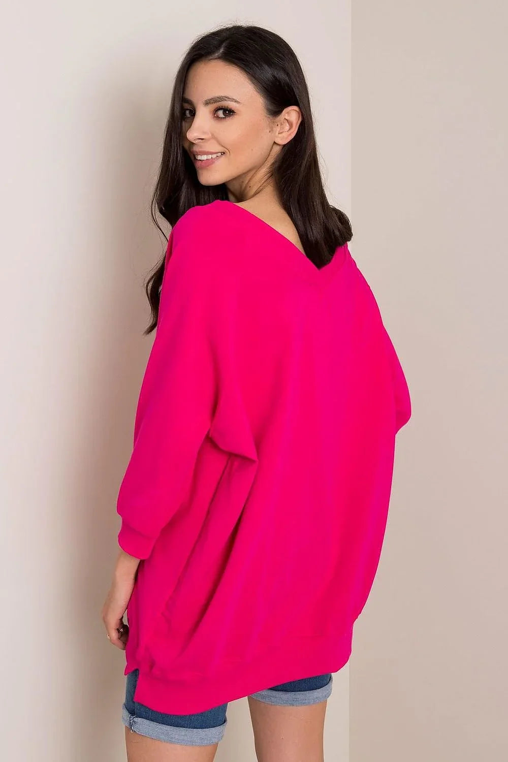 Women's Sweatshirt - V-Neck With Oversized Fit