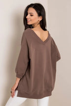 Women's Sweatshirt - V-Neck With Oversized Fit