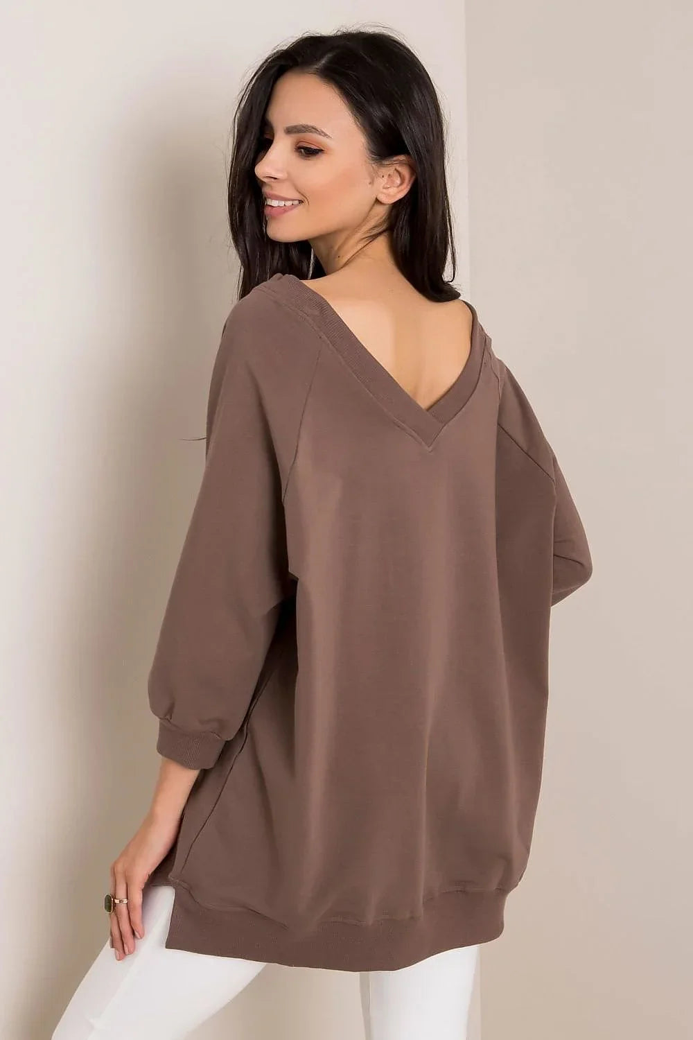 Women's Sweatshirt - V-Neck With Oversized Fit