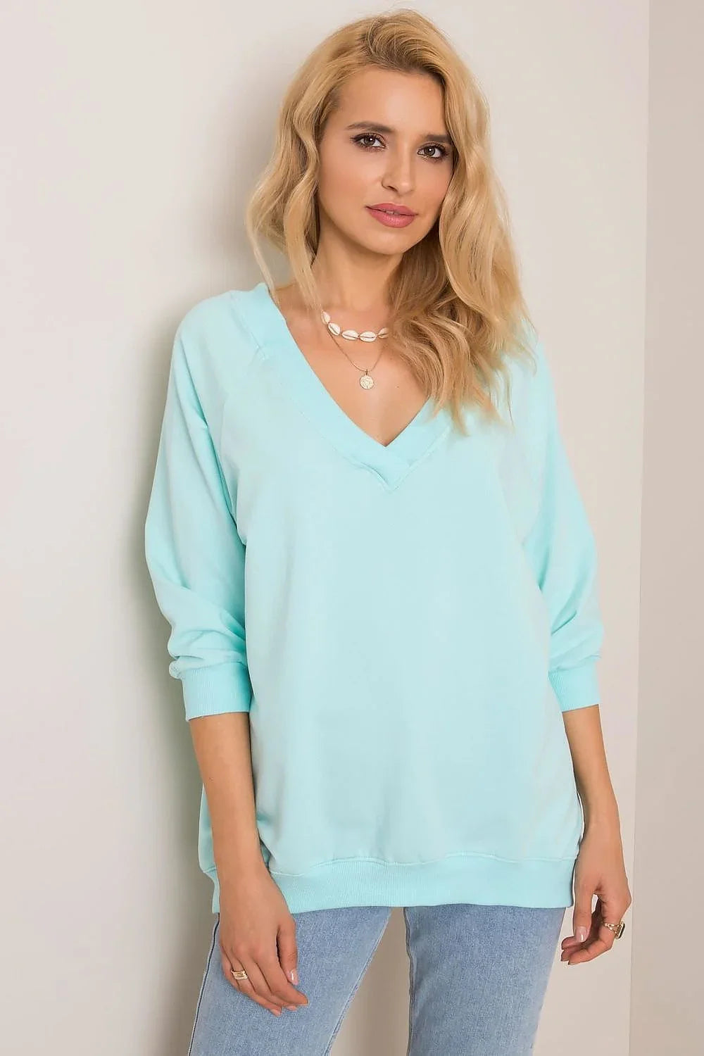 Women's Sweatshirt - V-Neck With Oversized Fit