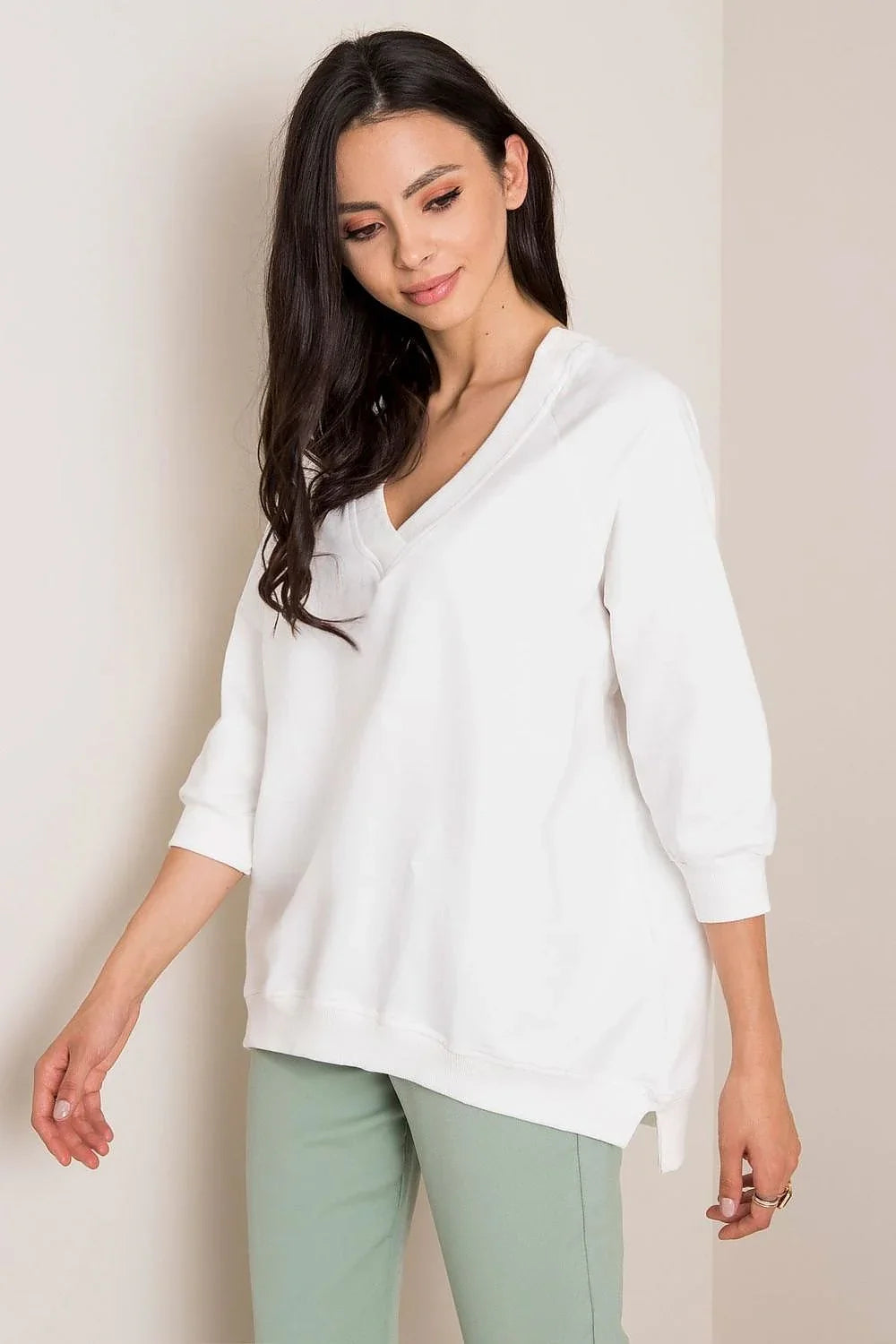 Women's Sweatshirt - V-Neck With Oversized Fit