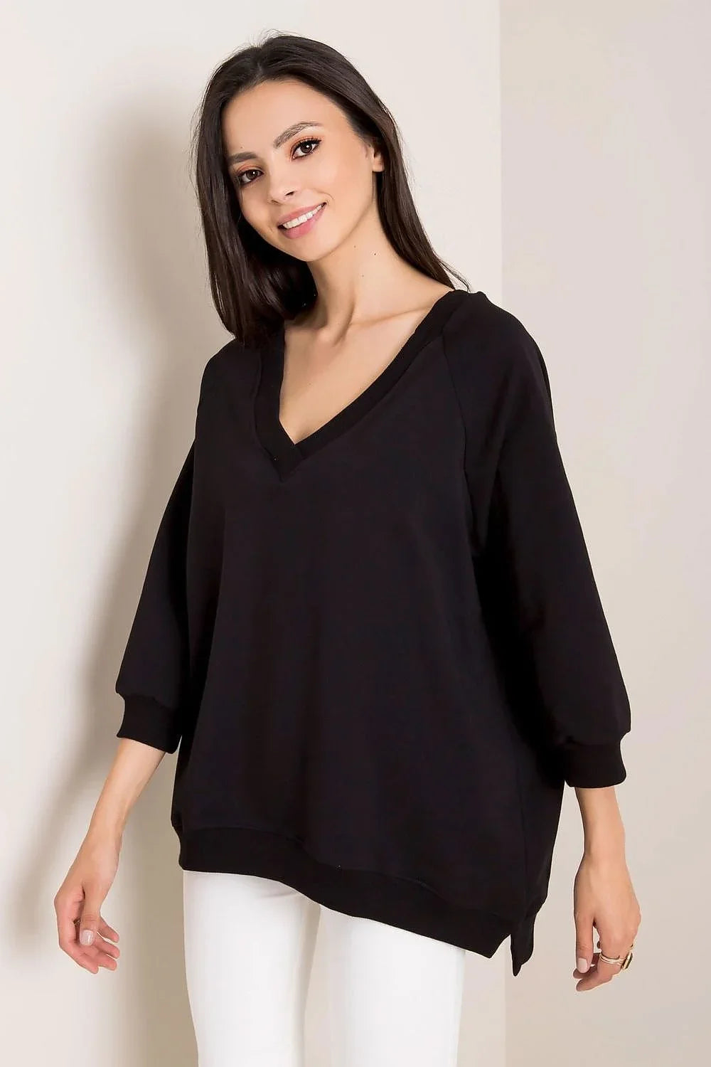 Women's Sweatshirt - V-Neck With Oversized Fit