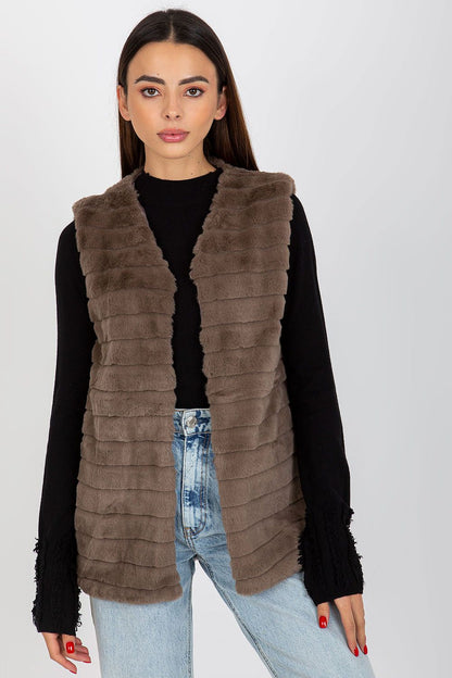 Women Suit Vest - Lightweight - Sleeveless Brown