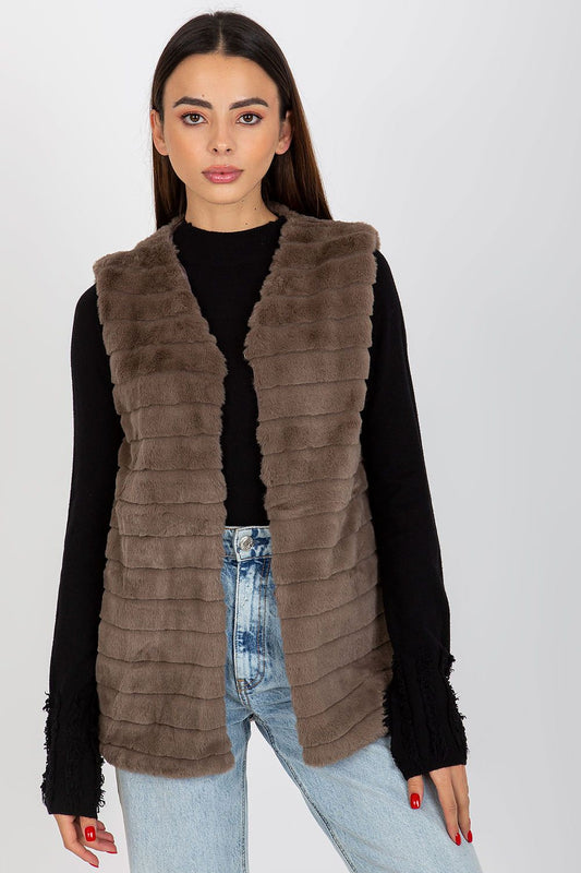 Women Suit Vest - Lightweight - Sleeveless Brown