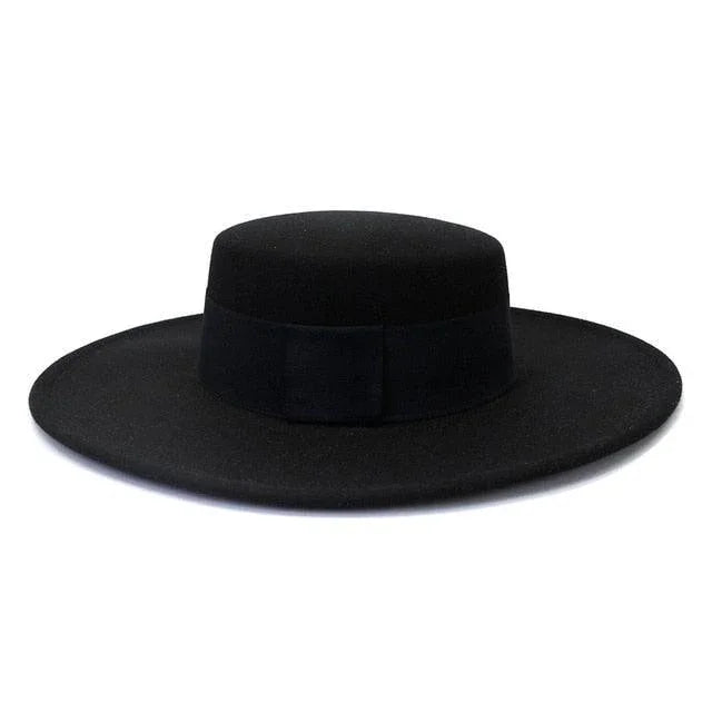 Black derby fedora hat with wide brim, luxury fashion accessory by GUOCALI Paris