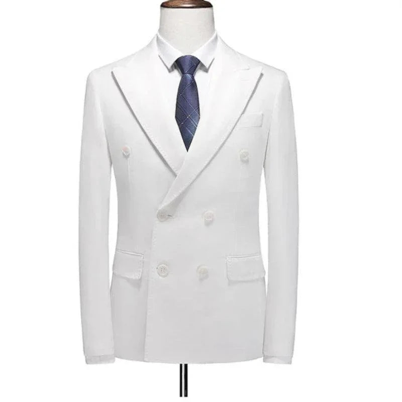 Double-Breasted 3-Piece Men Suit - Groom & Business -Guocali