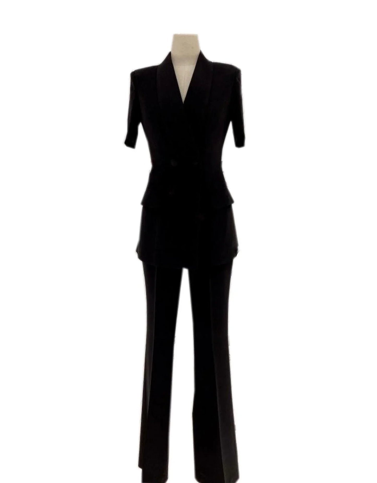 Double-Breasted Business Pantsuit - Women Trouser Suits - Trouser Suit -Guocali