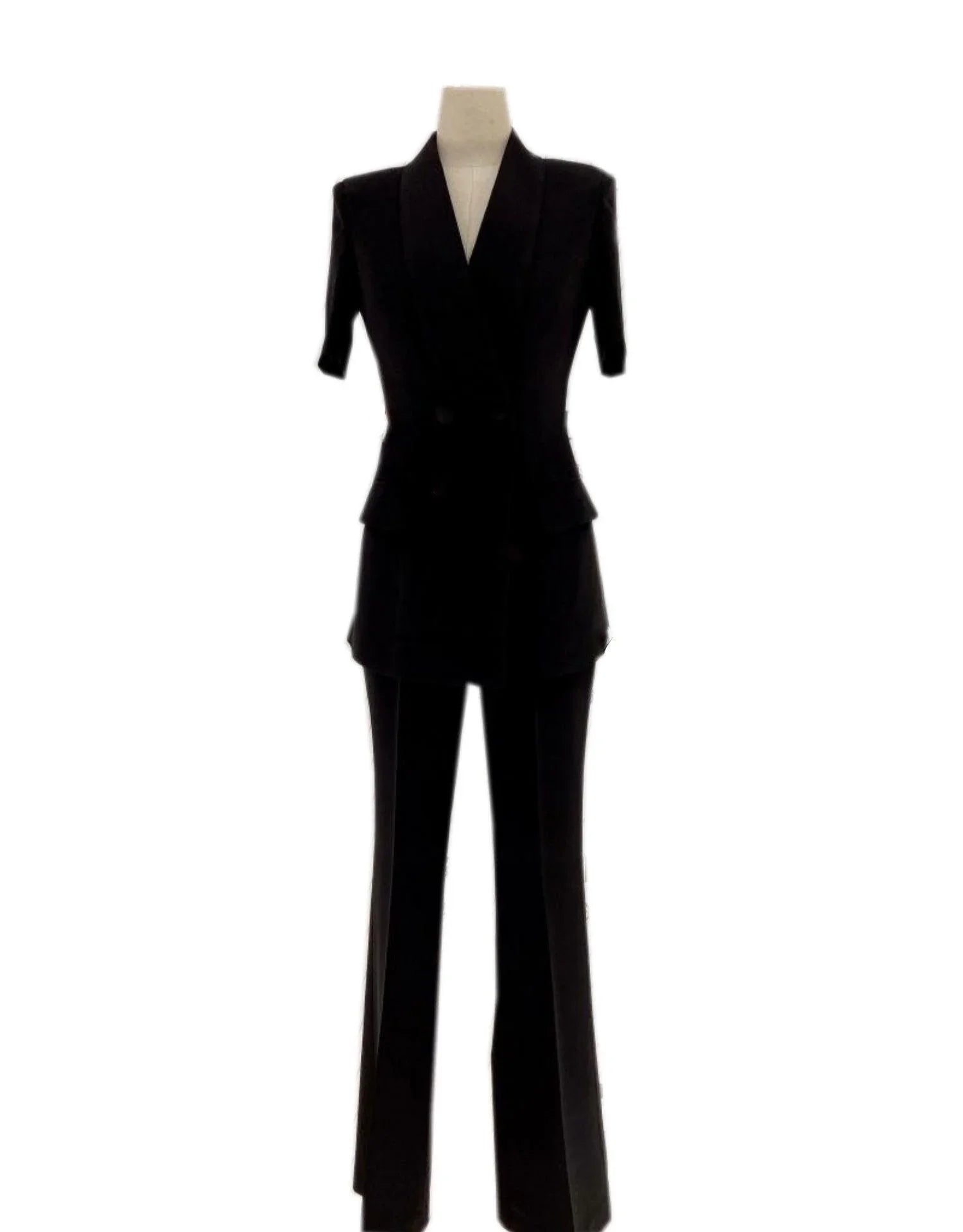 Double-Breasted Business Pantsuit - Women Trouser Suits - Trouser Suit -Guocali