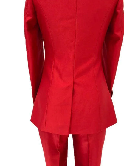 Double-Breasted Business Pantsuit - Women Trouser Suits - Trouser Suit -Guocali