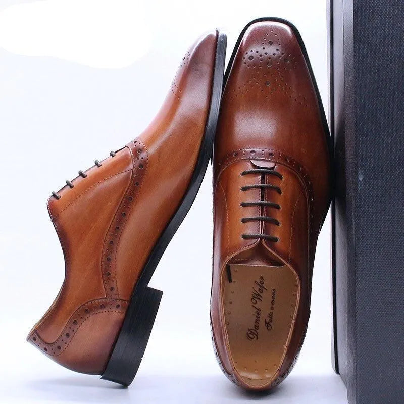 Dress Shoes - Axel Leather Lace-Up Men Shoes -Guocali
