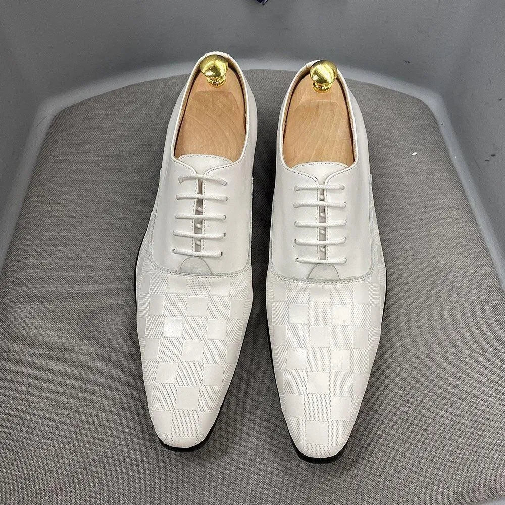 Dress Shoes - Merlin Checked Men Shoes -Guocali
