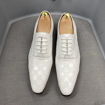 Dress Shoes - Merlin Checked Men Shoes -Guocali